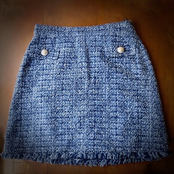 Kate Spade Blue Tweed Skirt NWOT Size 6 - Picture 1 of 10